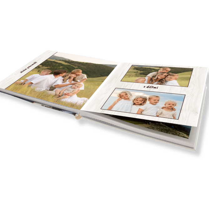 Nejlepší fotokniha. Luxusní plochá fotokniha online. - Dřevěné pozadí